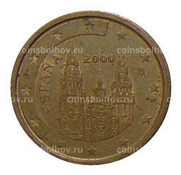 Монета 2 евроцента 2000 года Испания