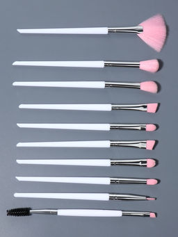 Набор кистей для макияжа COLOR POWER pink, 10 шт., в чехле, белый