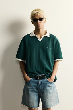 POLO RELAXED FIT  ESTRUCTURA TEXTO BORDADO / Botella - Zara фото 2