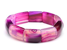 Браслет из агата тонированного сегмент 15*22мм цв.фуксия