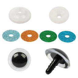 HobbyBe PGSB-22 Глаза пластиковые с блестящей вставкой d 22 мм 5 х 2 шт. зеленый