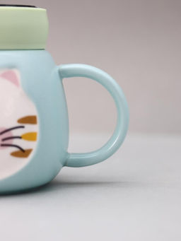 Кружка Emotions of a cat, green-blue (420 ml)