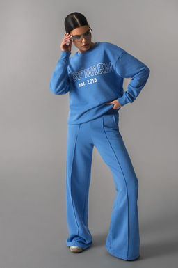 Арт.2524 Костюм с брюками женский 44-52 (5 шт) Цвет:верх-голубой,низ-голубой