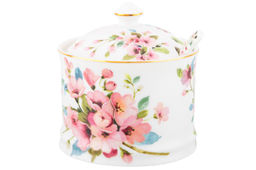 Сахарница 250 мл 9*9*10 см Яблоневый цвет на белом + ложка, NEW BONE CHINA - Elan gallery фото 28