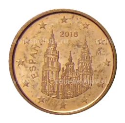 1 евроцент 2018 года Испания