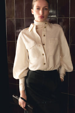Camisa cargo en mezcla de lino - H&m фото 5
