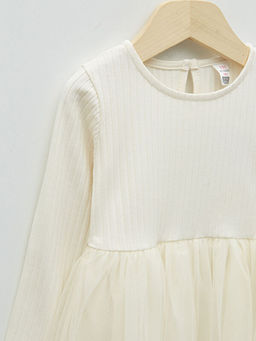 Bisiklet Yaka Uzun Kollu Basic K?z Bebek Elbise - Waikiki фото 3