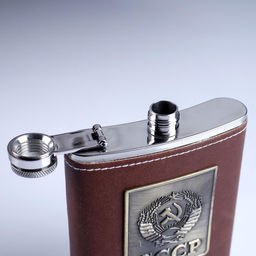 Фляжка СССР, 240 мл, коричневая