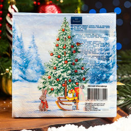 Цена за 2 шт. Салфетки новогодние бумажные Art Bouquet Лесная красавица, 3 слоя, 33?33 см, 20 шт.