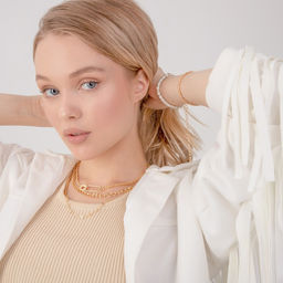 Браслет жемчуг «Невеста» со стразами, шар № 6, цвет белый, d=5.5 см