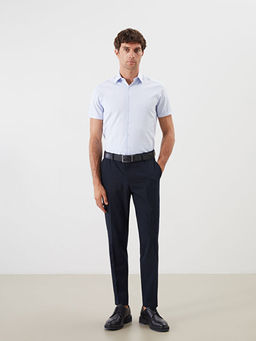 Slim Fit K?sa Kollu Ekose Erkek G?mlek