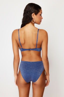 TRENDYOLMILLA Saks Bralet Aksesuarl? Simli Yuksek Bel Regular Bikini Tak?m? TBESS24BT00073  фото 11