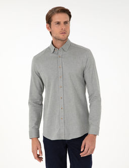 A__k Haki Slim Fit Uzun Kollu G_mlek