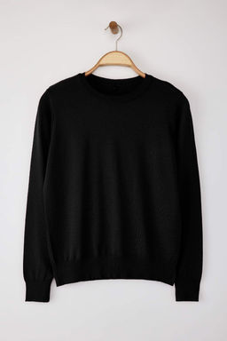 Wardrobe Essentials Siyah Merserize Gorunumlu Ince Basic Triko Kazak | TWOAW26KZ00081