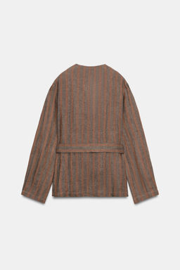 BLAZER RAYAS 100% LINO / Rayas marrones - Zara фото 10