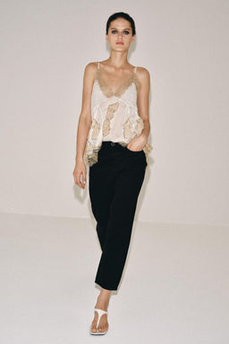 JEANS ZW COLLECTION TAPERED TIRO MEDIO / Negro - Zara фото 5