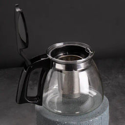 Чайник Гермес, стекло / пластиковая ручка 900 мл - Fujian Province Guang Fu Tea фото 4