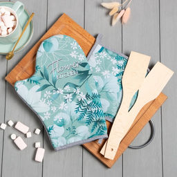 Набор подарочный Доляна Flower kitchen: варежка 20х28 см, прихватка 17х17 см, 2 лопатки  фото 2
