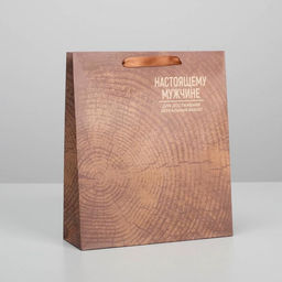 Цена за 2 шт. Пакет подарочный крафтовый, упаковка, Нереальных высот, M 25.5?30?9 см