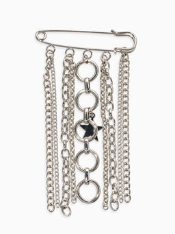 Булавка с подвесами "Звезды", цвет серебро L=6см