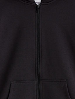 Kap??onlu K?z ?ocuk Fermuarl? Sweatshirt