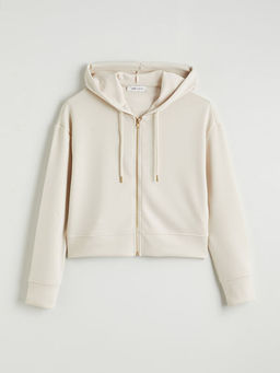 Kap??onlu Kad?n Fermuarl? Sweatshirt