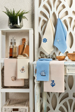 Trendyolmilla Home 6l? Waffle Nak?s Detayl? Mutfak Havlu Seti 30x45cm TPHSS25MH00001