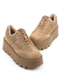 04-P117-2C BEIGE Кроссовки демисезонные женские (натуральная замша, натуральная кожа, текстиль)