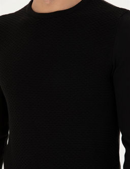 Siyah Slim Fit Bisiklet Yaka Triko Kazak - Pierre cardin фото 7