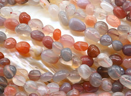 Бусины из агата Ботсвана галтовка 9*10мм, 40см, 41 бусин Радуга камня