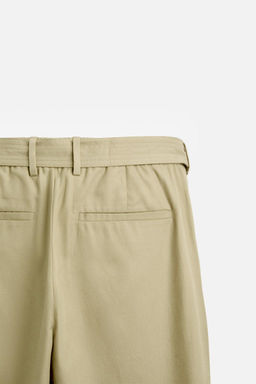 LYOCELL - COTTON TROUSERS WITH BELT - Zara фото 9