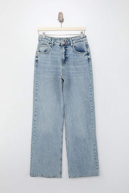 Koyu Mavi YUMUSACIK Tencel Kar?s?ml? Yuksek Bel Wide Leg Jeans TWOSS26JE00137 - Trendyolmilla фото 3