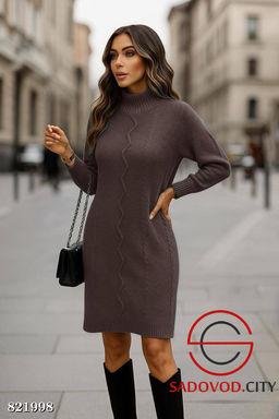 Вязаная туника однотонная