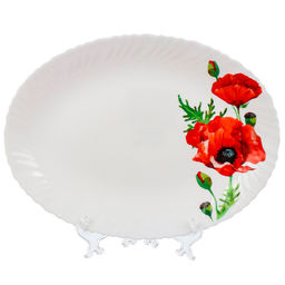 Алый мак, Блюдо стеклокерамика, овальное, 30.2см, Daniks, LHYP-120/K1929 (448961)