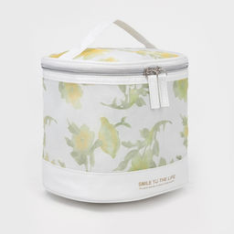 Косметичка на молнии, цвет бело/зелёный