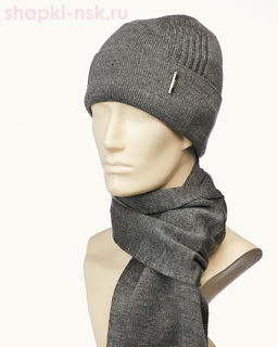 04623 F 1А Тэйм Комплект мужской флис (шапка+шарф) (57-59)