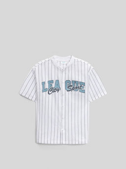 ACOOLA / Сорочка верхняя детская для мальчиков Ferhado сине-белая полоска  фото 3