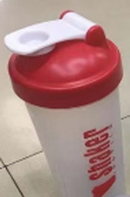 Бутылка/Шейкер SHAKER SHS-600 бело-красная, для спортивного питания 600ML/уп72