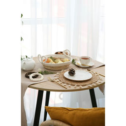 Салфетка сервировочная на стол Доляна «Фина», d=30 см, бежевая