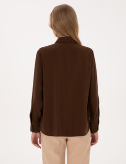 Koyu Kahverengi Comfort Fit Uzun Kollu G_mlek - Pierre cardin фото 5