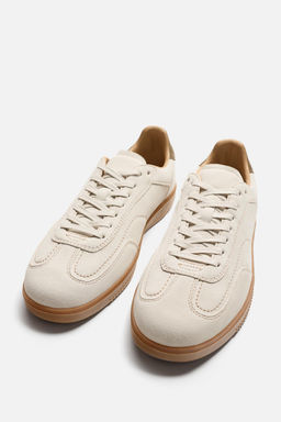 LEATHER TRAINERS WITH CONTRAST SOLE - Zara фото 6