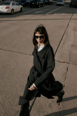 LONG WOOL COAT WITH HIGH NECK - Zara фото 7