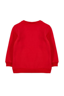 Gri Erkek Cocuk Bask?l? Bisiklet Yaka Pamuklu Orme Sweatshirt TKDAW25SW00014 - Trendyolmilla фото 6