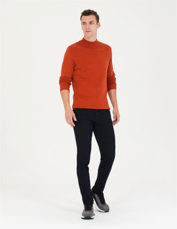 Kiremit Slim Fit Yar_m Bal_k__ Yaka Basic Triko Kazak - Pierre cardin фото 4