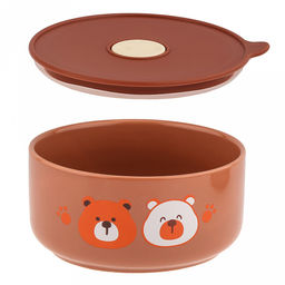 Три медведя Салатник-контейнер фарфоровый, набор 3 штуки: 300мл, д9,3х6,8см; 580мл, д12,6х7,1см; 820мл д14,9х7,3см, цветной, цвет - капучино, пластмассовая крышка, герметичная, с пароотводом, в подарочной коробке (Китай) - Домашняя мода фото 4