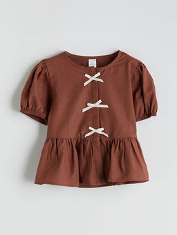 Bisiklet Yaka K?z ?ocuk Bluz ve Pantolon