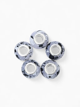 Цена за 5 шт. Шарм бусина «Краски», прозрачно-чёрная