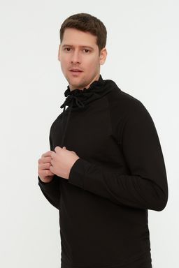 Siyah Regular/Normal Kesim Degaje Yaka Uzun Kollu Sardonsuz Sweatshirt TMNAW21SW0302 - Trendyolmilla фото 5