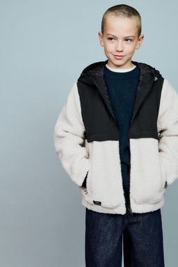 FAUX SHEARLING AND NYLON JACKET - Zara фото 9