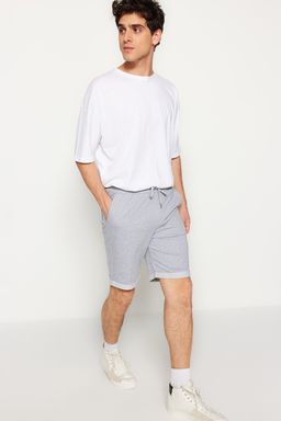 Gri Regular/Normal Kesim Orta Boy Lastik Belli Bagc?kl? Duble Paca Sort TMNSS21SR0046